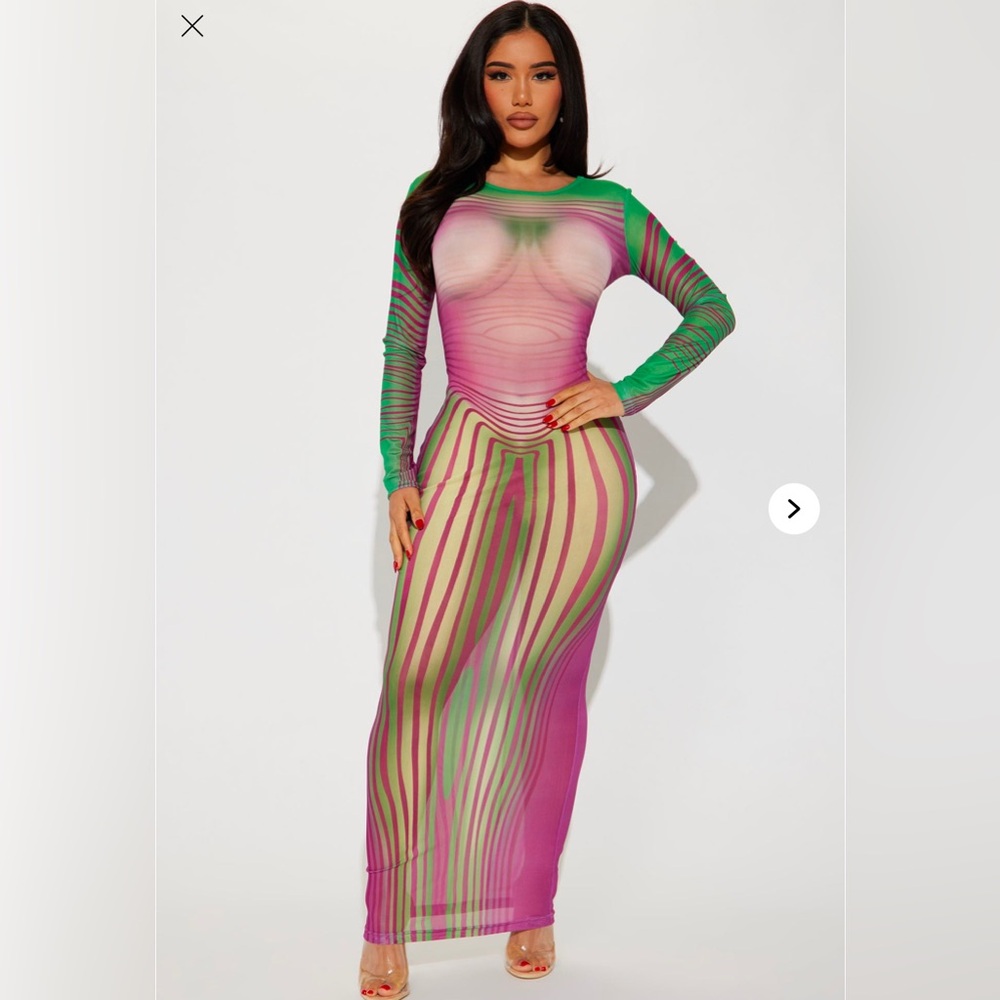 Fashion Nova Mesh Maxi Dress